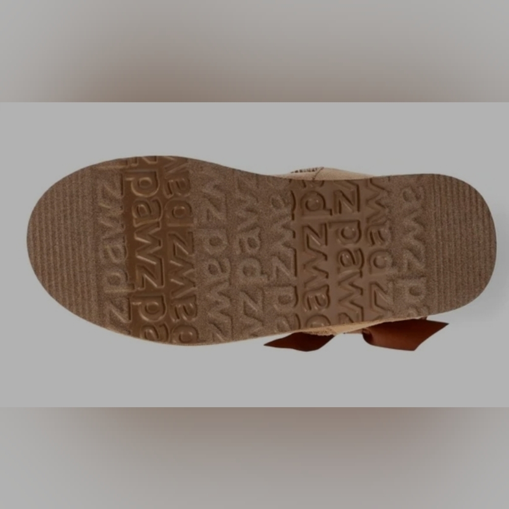 Paw by BEARPAW Amelia Boot Wool Liner, Bow In Hickory Size 8 NWOT - Picture 2 of 9